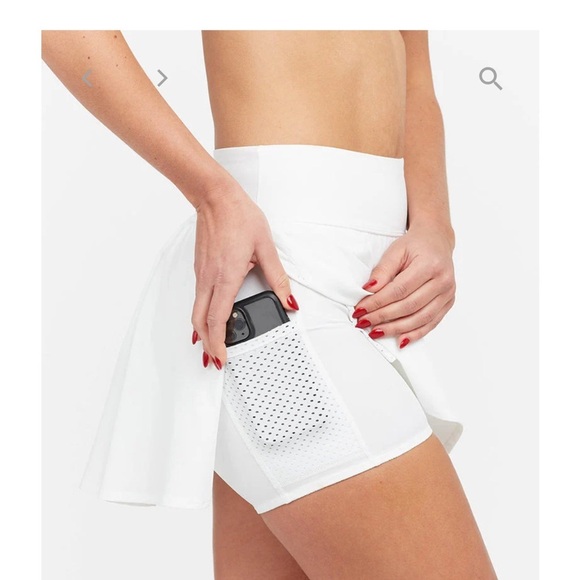 Spanx Get Moving Skort White Pockets Tennis skirt with shorts high rise XL - Picture 7 of 16